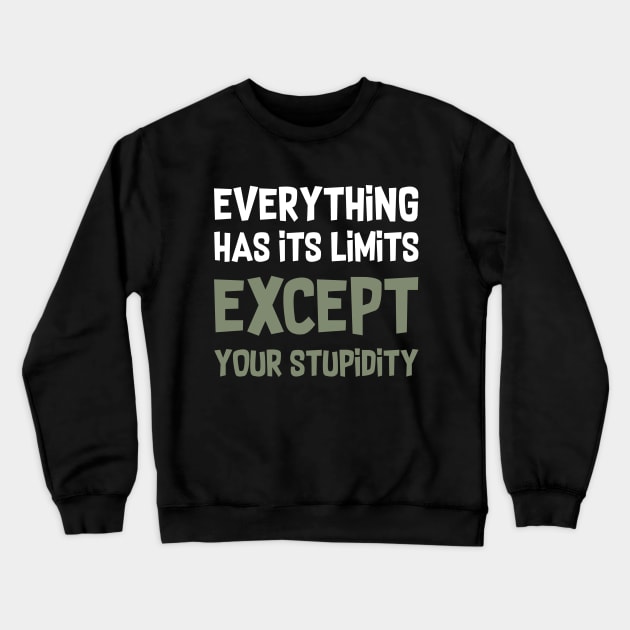 Everything has its limits, except your stupidity Crewneck Sweatshirt by Didier97